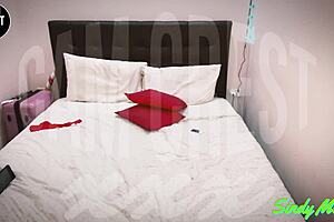 Ts supermodel blasts cum all over photographer's ass