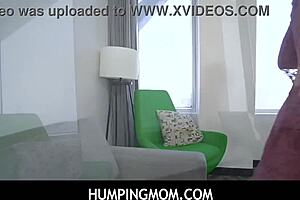 Short-haired busty MILF Olive Glass takes horny POV assfucking creampie