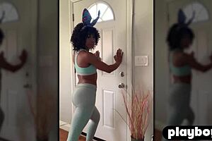 petite ebony milf misty stone teases perfect ass before fingering