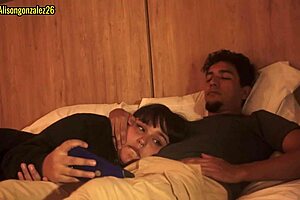 Chubby Argentinian deepthroats cock during movie close call