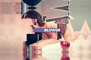 Petite blonde teen sneaks sloppy deepthroat blowjob to stud in kitchen