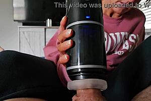 Amateur wife tempts horny neighbor with her secret masturbator toy