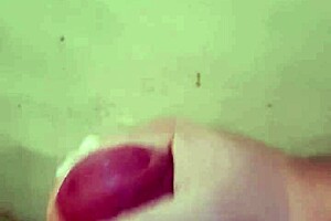 exploding with pleasure stroking monster cock in hot shower