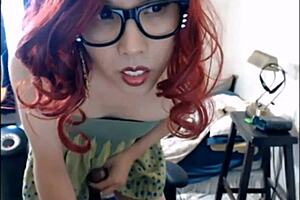whoa, check out this shemale exploding in orgasm on cam!