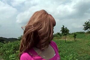 Sarina Tsubaki sucks cock like a slut outdoors!