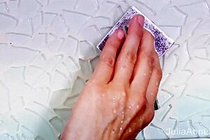 Julia Ann fingers wet cougar cunt in steamy shower