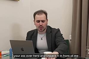 Pleasing Boss With Juicy Blowjob And Fuck For Career Cum On Ass 4K