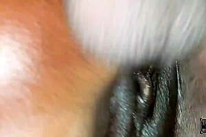 Wife's big pussy stretched doggy style pounding rough passionate moans