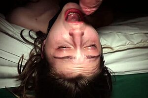 Pretty russian teen rides boyfriend's monster cock roughly on bedroom bed