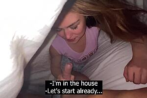 i'm uh fucking my hot latina friend under the blanket now