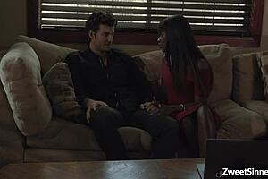 Hot Ebony Ana Foxxx Rides Huge White Cock Crazy Hard