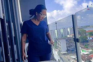 stepmom's HUGE TITS bounce while she rides cock hard 😈🍑