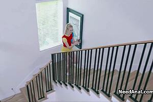 imagine shoving a huge dildo deep in this blonde teens tight ass before pounding it with cock