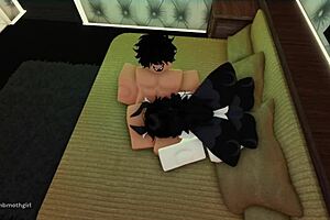 cute moth girl roughly throat fucked deep in roblox fantasy