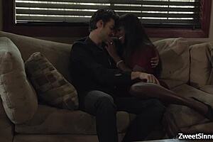 Hot Ebony Ana Foxxx Rides Huge White Cock Crazy Hard