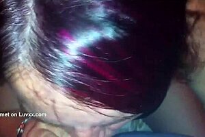 so this hot redhead mature drops to her knees for my perfect blowjob with tits bouncing everywhere