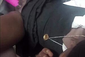 Petite babe takes big vibrator then tight pussy doggystyle pounding