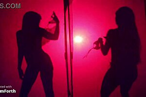 South American Bar Models Sensual Striptease Behind Screen Removing Lingerie Slowly