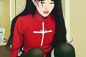 yo this tiny asian teen ai generated is struggling with that dildo looks so real and hot