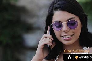 Wow spoiled petite Gina Valentina seduces hot cleaning lady Brandi Love intimately