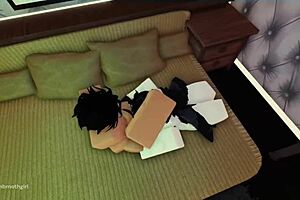 cute moth girl roughly throat fucked deep in roblox fantasy