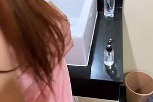 dude spies cute shower girl next door she invites him in for wild fuck session