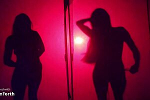 South American Bar Models Sensual Striptease Behind Screen Removing Lingerie Slowly