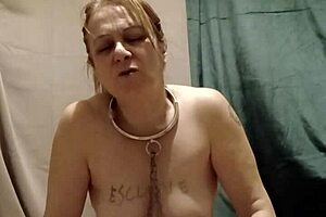 Listen to this humiliated slave's self uro session with belt whips.