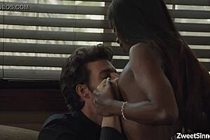 Hot Ebony Ana Foxxx Rides Huge White Cock Crazy Hard