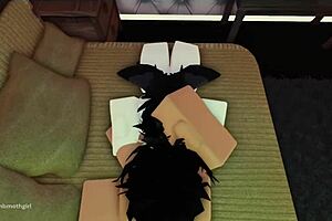 cute moth girl roughly throat fucked deep in roblox fantasy