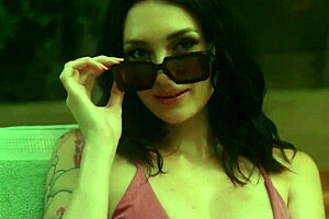 charlotte sins rides cock poolside with juicy tits bouncing in lucidflix action