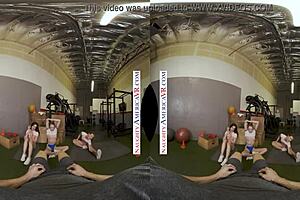 Sexy Babes Kyler Quinn Paige Owens Tag-Team Gym Stud