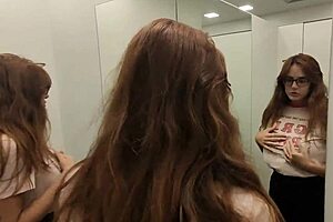 she slurps my cock in the dressing room after I bought her lingerie 😏💦