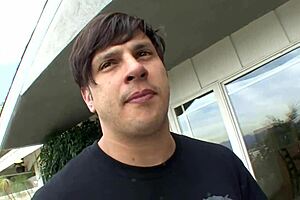 Horny brunette teen bends for deep creampie in shaved pussy