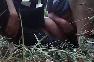 Outdoor panty masturbation leads to explosive girl orgasm 💦🌳