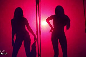 South American Bar Models Sensual Striptease Behind Screen Removing Lingerie Slowly