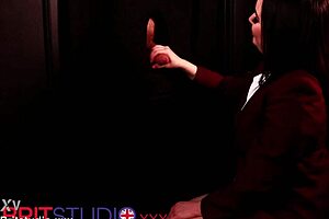 student deepthroats gloryhole cock till cum explosion