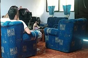 Latina moans loudly doggystyle fucked by boyfriend on hidden voyeur cam