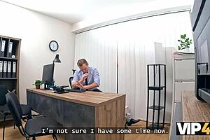 hey bank boss lady czech with glasses orgasms hard on subordinate