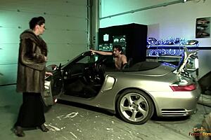 Hey girl, those two mechanics with huge cocks are pounding your big tits after the car fix!