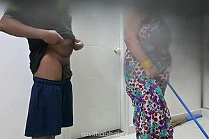 telugu maid's huge natural tits bounce during fun with landlord