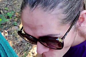 whoa cops catch mature milf sucking young stud's cock in public park