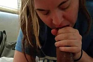 blonde gags on big black cock deepthroat choking till cum explosion