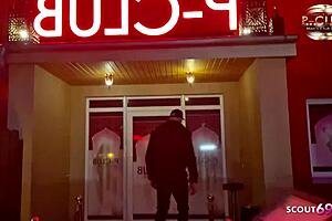 Scout69's Threesome: Two Whores Cowgirl Doggy in Club!