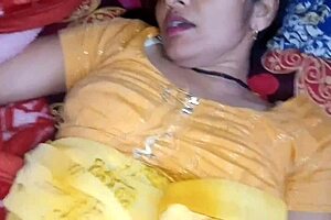 Bedroom handjob escalates intimately