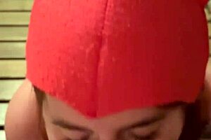 Redhead bathhouse blowjob builds to cum in mouth swallow climax