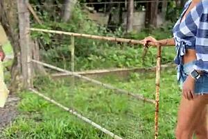 bbc bull barebacks busty brazilian hotwife anal creampie on farm