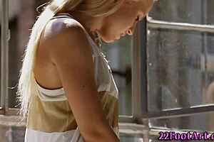 Blonde Soles Drenched in Hot Cumshot Explosion