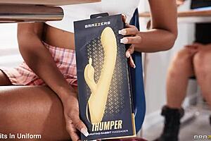 Athletic schoolgirl Olivia Jayy gags on teacher's cock in classroom chaos