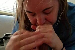 blonde gags on big black cock deepthroat choking till cum explosion